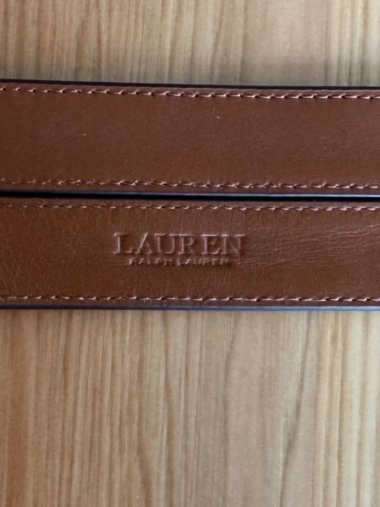 Ralph Lauren Double-Buckle Stacked Wide Leather Belt in Lauren Tan - XS - NWT main image 5